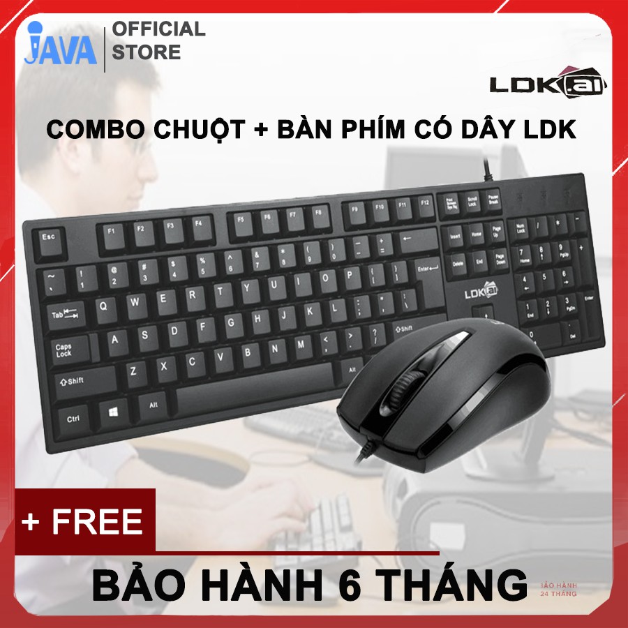 Bộ bàn phím máy tính kèm chuột có dây - LDK - Hàng chính hãng