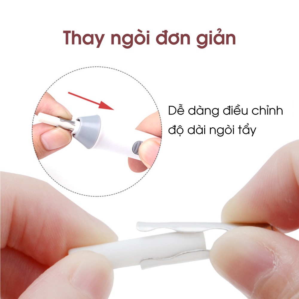 Bút tẩy điện, máy tẩy gôm tự động Tenwwin | Tẩy góc cạnh, đánh bóng tranh vẽ đa năng tiện dụng