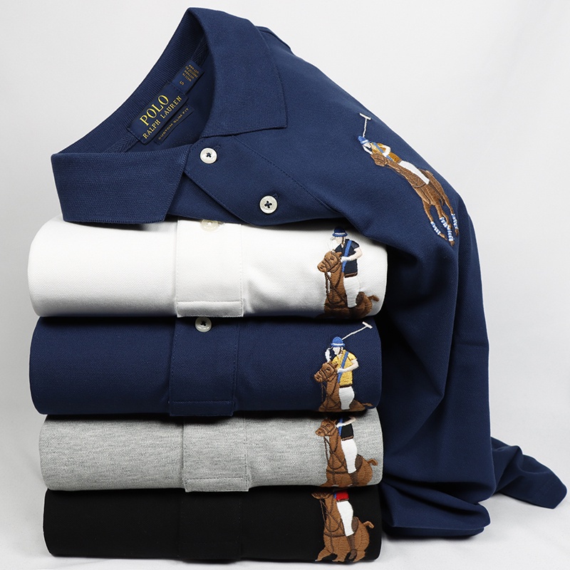 Áo polo Cotton Nguyên Chất Ngắn Tay Thời Trang Ralphs Lauren Cho Nam