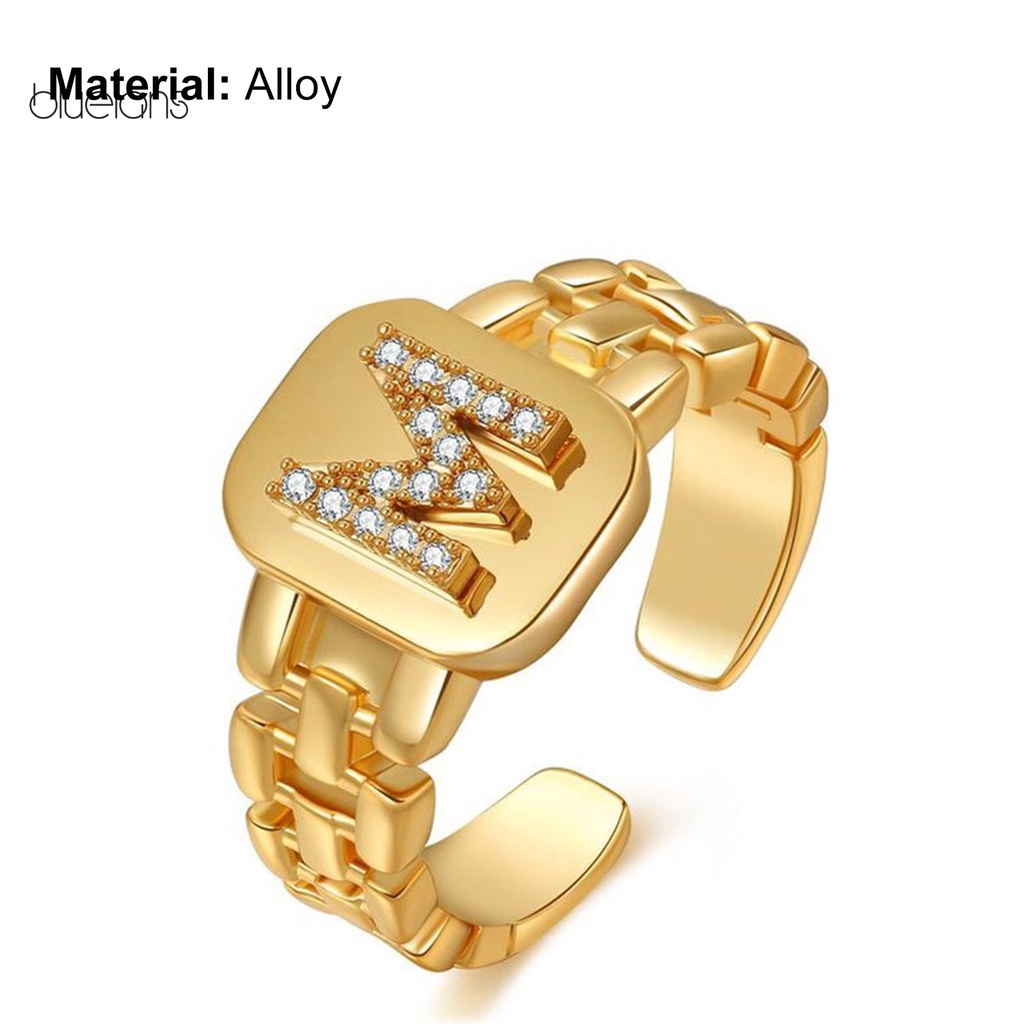 Nhẫn Hợp Kim Hở Đính Đá Lấp Lánh Màu Hồng