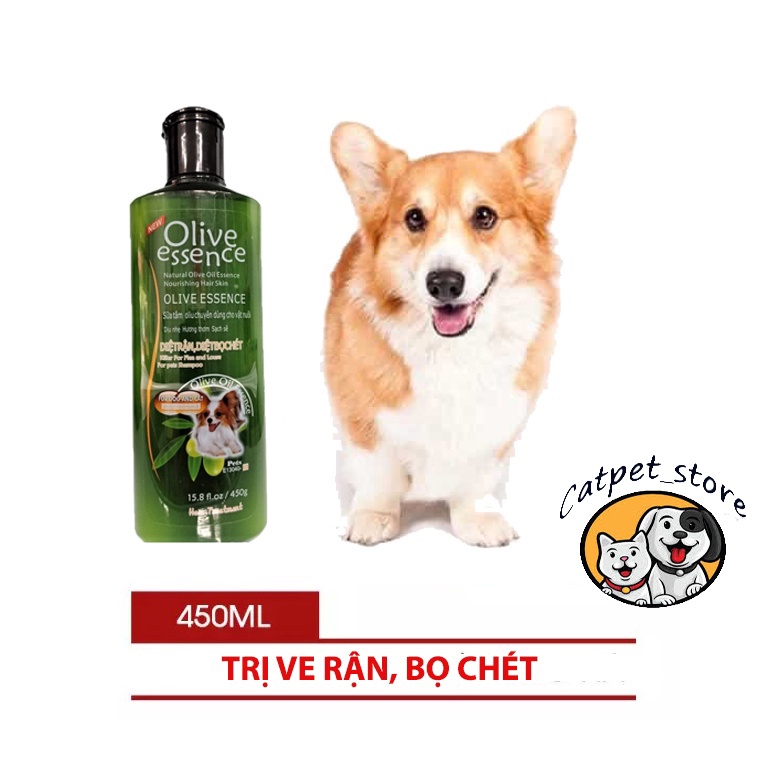 Sữa tắm chó mèo Olive Essence cao cấp,sữa tắm thú cưng cao cấp chiết xuất từ thảo dược tự nhiên 450ml sữa tắm thú cưng c