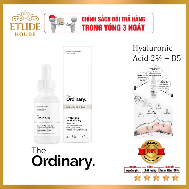 TINH CHẤT SERUM The Ordinary - Hyaluronic Acid 2% + B5 siêu phẩm cấp ẩm da đỉnh cao