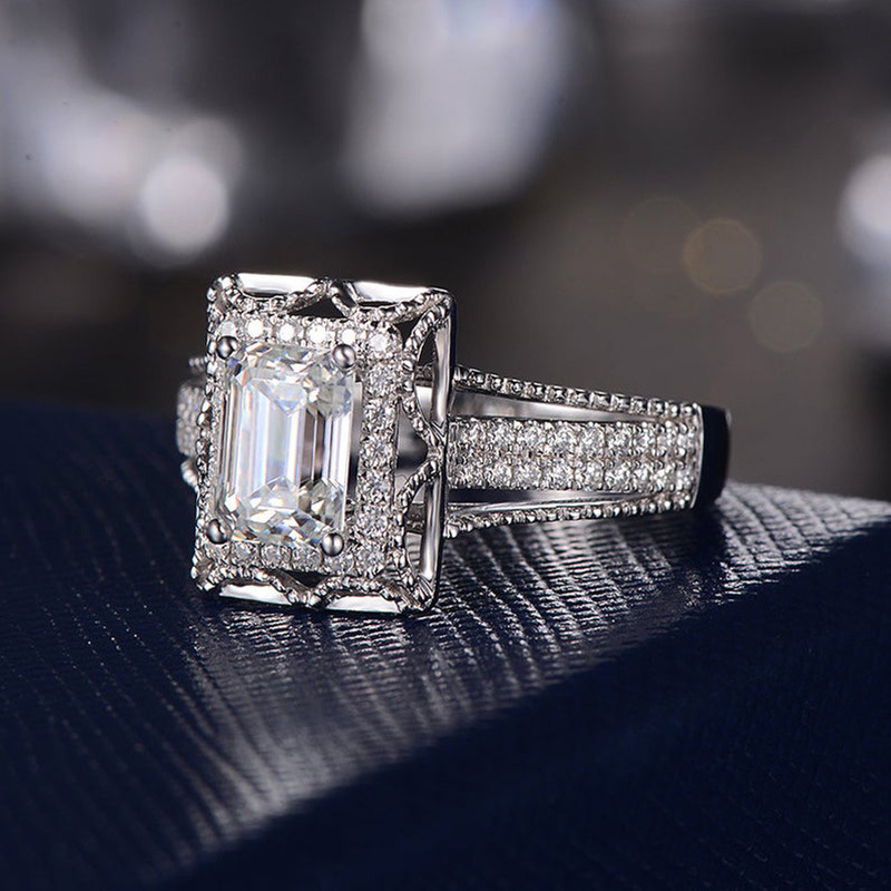 Nhẫn Đính Hôn Bạc 925 Đính Đá Zircon Đơn Giản Thời Trang Dành Cho Nữ