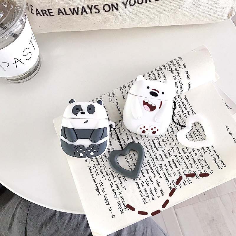Vỏ bọc airpods hình gấu trắng, gấu nâu, gấu đen kute