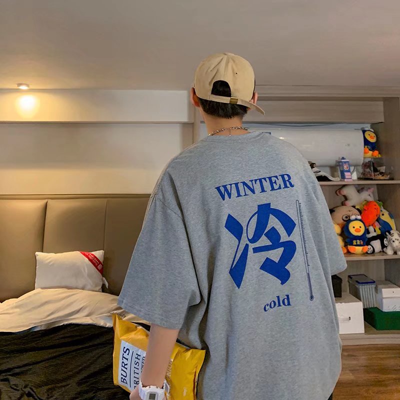 Áo Thun Tay Ngắn Dáng Rộng In Họa Tiết Hoạt Hình Phong Cách Hip Hop Hàn Quốc Thời Trang Mùa Hè Cho Nam