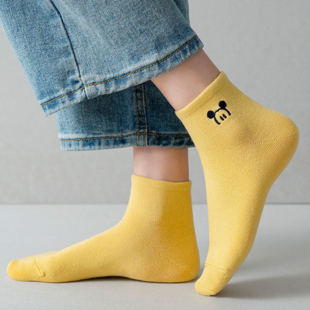 Đôi vớ cotton cổ thấp in hình chuột Mickey phong cách Harajuku Hàn Quốc đơn giản dễ thương