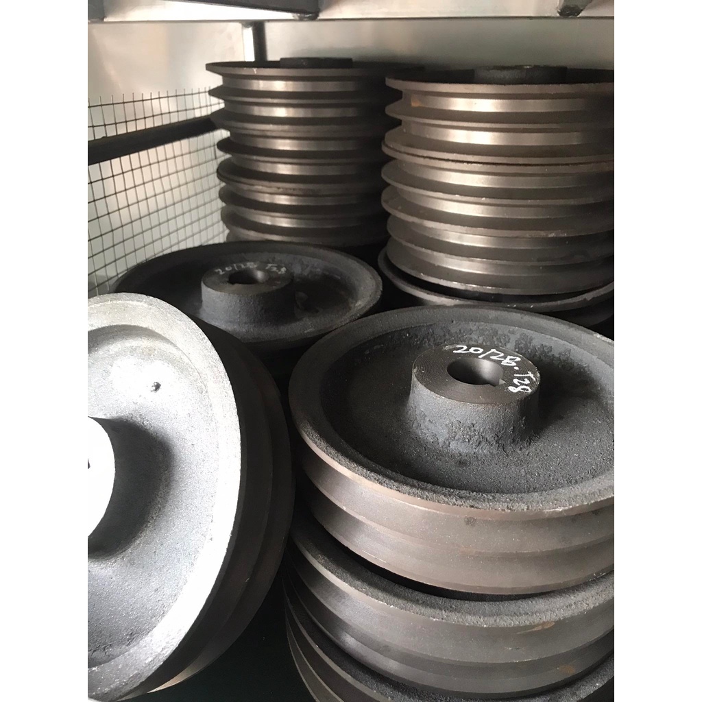 BuLy Gang 200mm 2 Rãnh B lỗ trục 24 - 28 Bánh Xe Cao Su BL200/2B