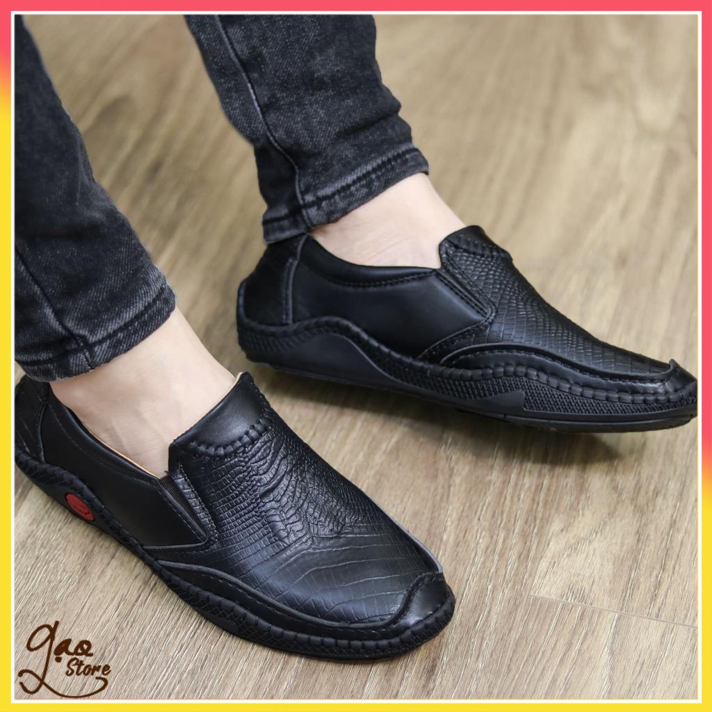 Giày Da Nam Da Lì Vân Chân  Cá Xấu Cực Hot [ Tặng Tất Khử Mùi ] Mã L197