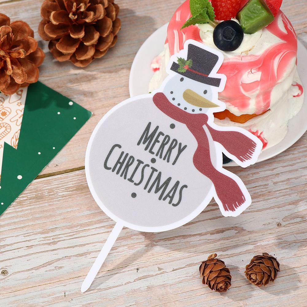 MYRONGVN Merry Christmas Baking Supplies Xmas Acrylic Cake Decor