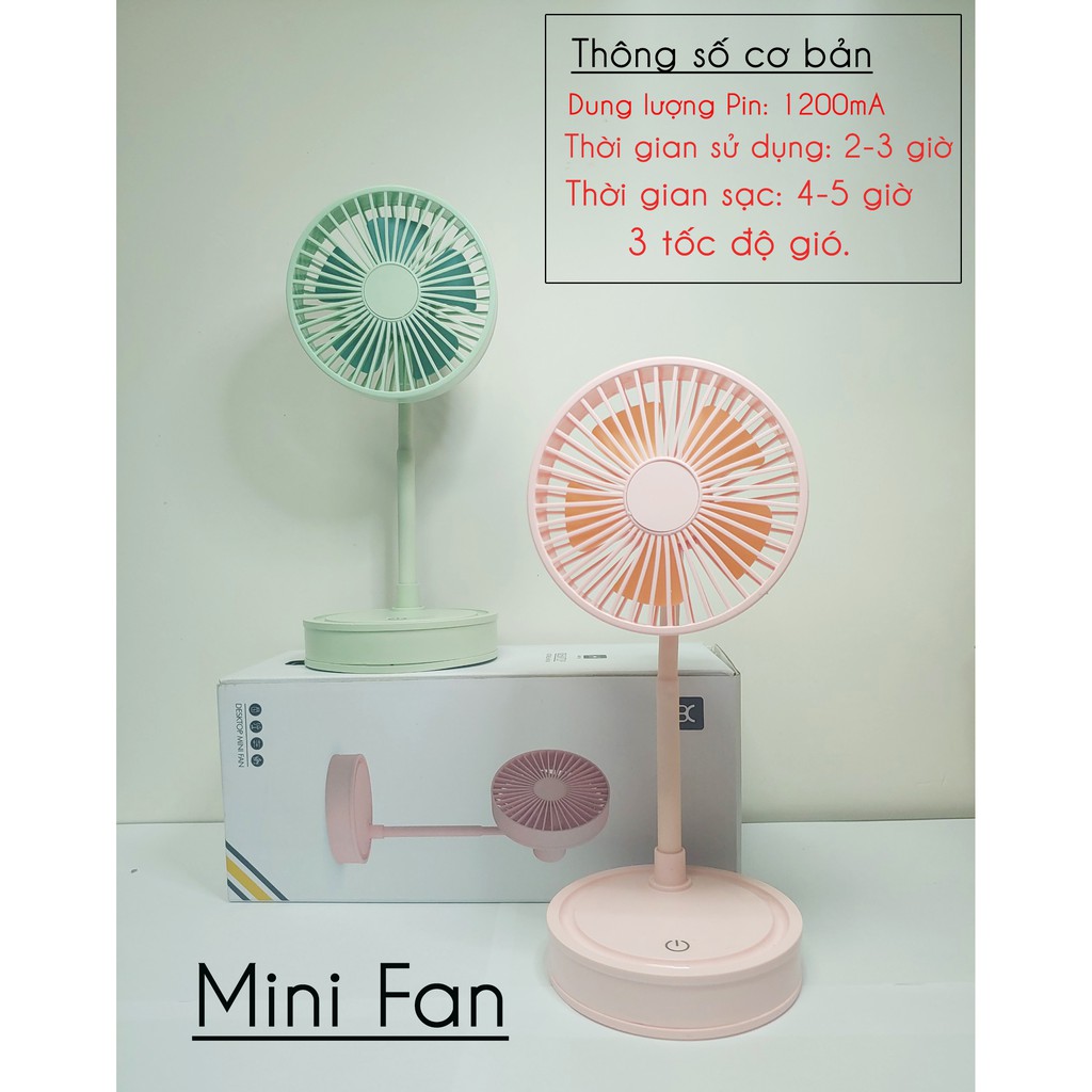 Quạt Để Bàn MINI FAN Loại 4 Cánh, Phù Hợp Để Bàn Học Và Bàn Làm Việc