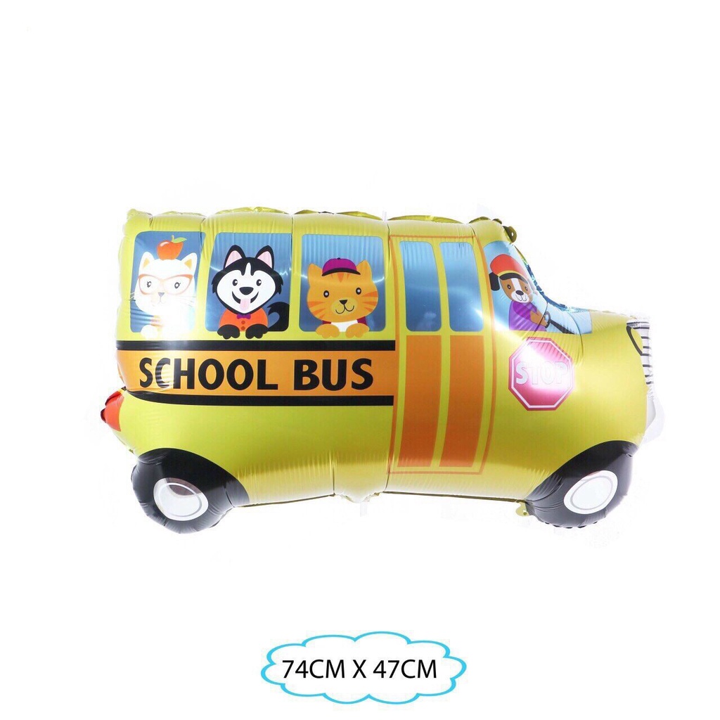 Bóng bay hình xe ô tô cỡ lớn, xe cảnh sát, xe bus, xe cứu hỏa, tàu lửa trang trí sinh nhật