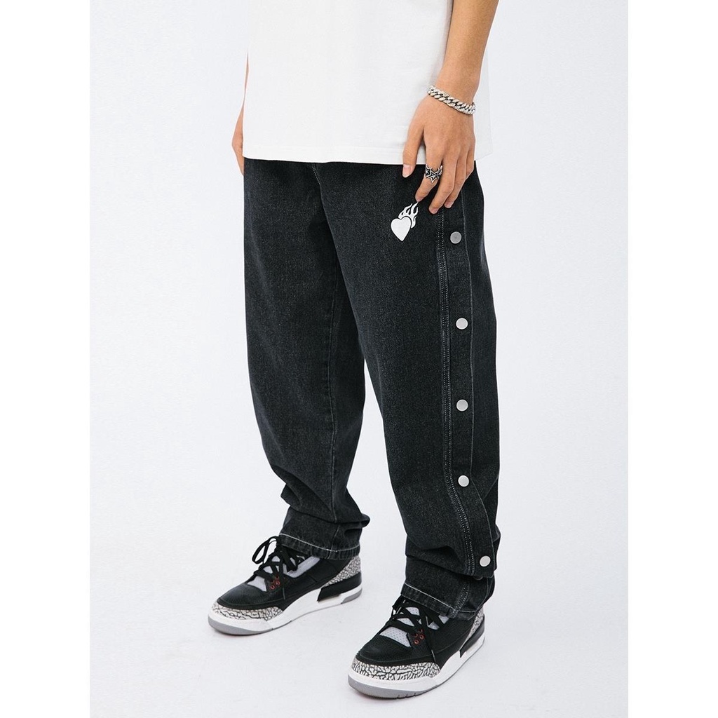 Quần Jeans Nam Ống Rộng Phong Cách Hip Hop Thời Trang Cá Tính