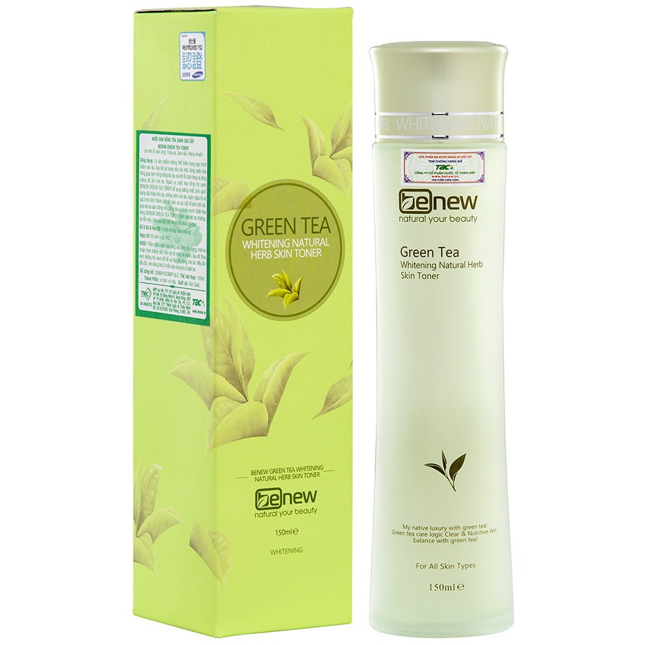 Nước hoa hồng hàn quốc dành cho da mụn da dầu nhờn Benew Toners Green Tea 150ml/Hộp tinh chất trà xanh tự nhiên