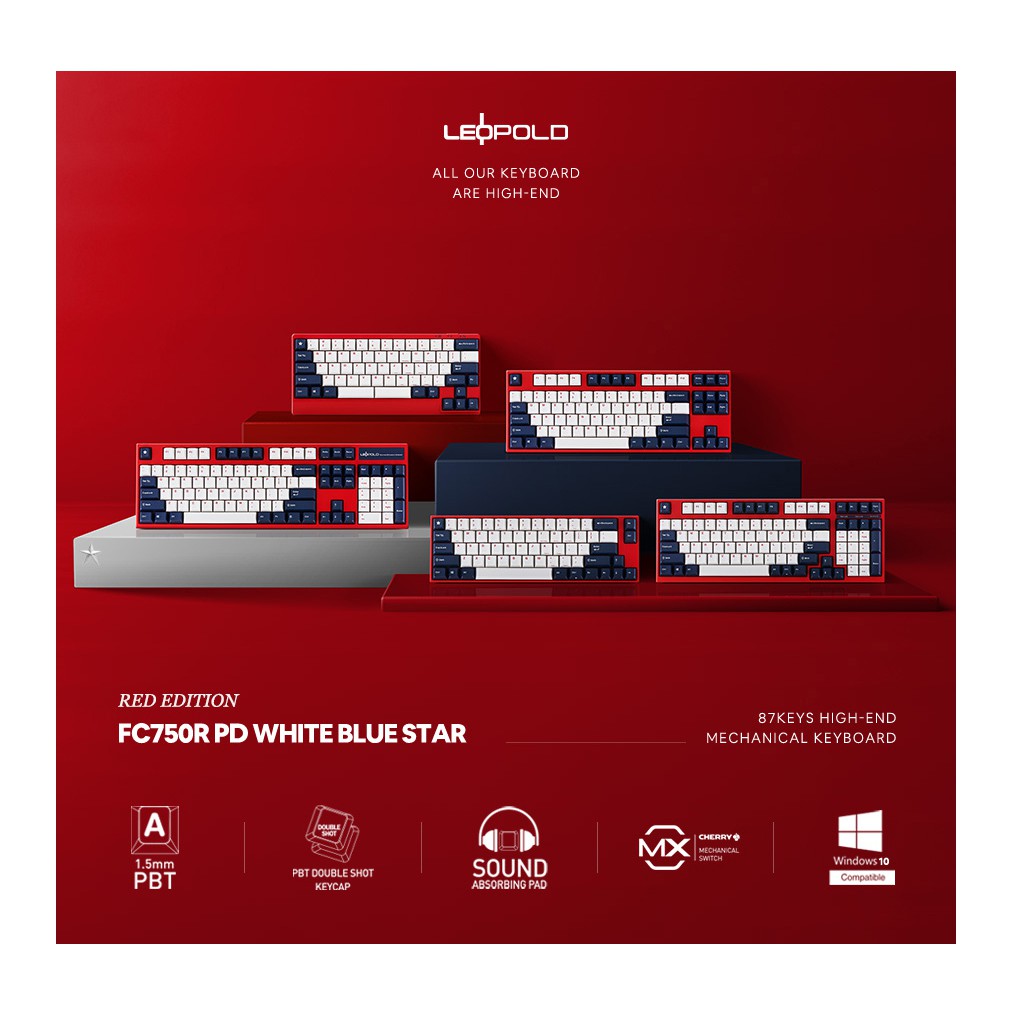 Bàn phím cơ Leopold FC750R PD White Blue Star - HÀNG CHÍNH HÃNG | BigBuy360 - bigbuy360.vn