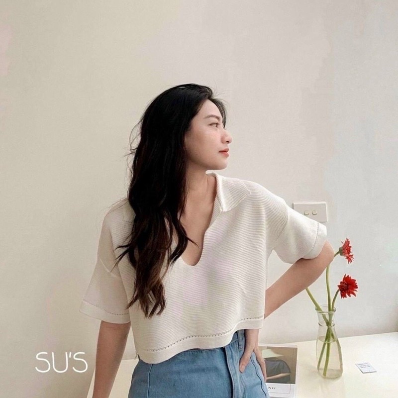 ÁO THUN CROPTOP NGẮN TAY CỔ XẺ CUỐN HÚT XINH X3 aloha.shop91