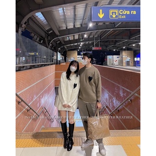 Áo len tim/ Áo len đôi dáng rộng oversize