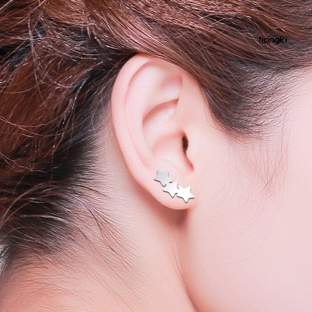 Bông Tai Hình Ngôi Sao Chất Liệu Thép Không Gỉ Thời Trang Cho Nữ