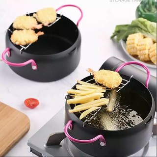 NỒI CHIÊN LỌC DẦU CHỐNG DÍNH CAO CẤP TẶNG KÈM VỈ GÁC RÁO DẦU TIỆN LỢI - CHẢO CHIÊN RÁN THỰC PHẨM LÒNG SÂU