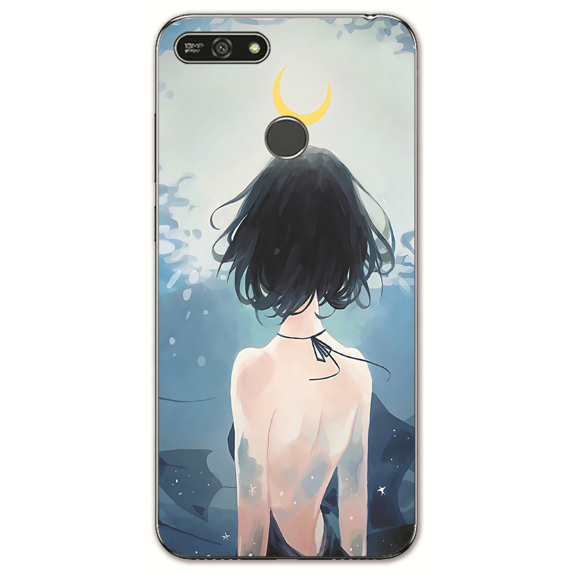 Huawei Y7 Prime 2018/Honor 6X 6C /GR3 GR5 2017/Enjoy 6 6S 5 5S Y6 Pro INS Cute Cartoon Beautiful girl Soft Silicone TPU Phone Casing Lovely Retro Personality Case Back Cover Couple