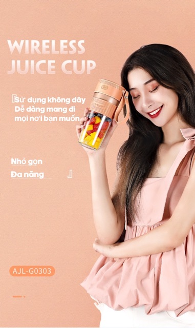 [HÀNG LOẠI 1] Máy Say Sinh Tố Không Dây Cầm Tay Juice Cup 300ml Hot Trend 2020 Siêu Tiện Lợi, Pin Sạc Dung Lượng Lớn