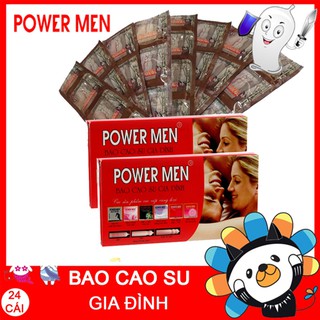 24 chiếc - Bao cao su Powermen gia đình hộp siêu mỏng