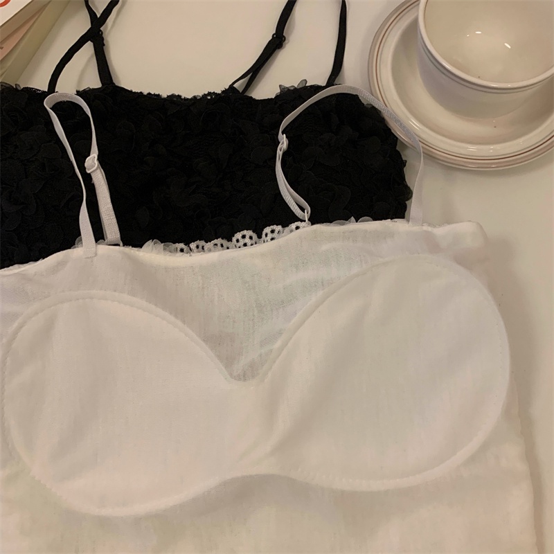 [Hana And Alice] Áo Ống Có Đệm Ngực Dây Phối Ren