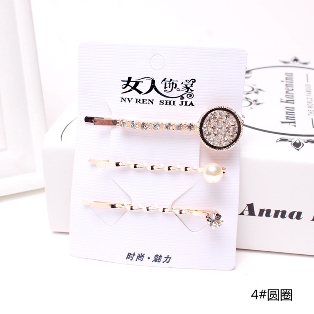 Set 3 kẹp tóc đính đá thời trang cho nữ