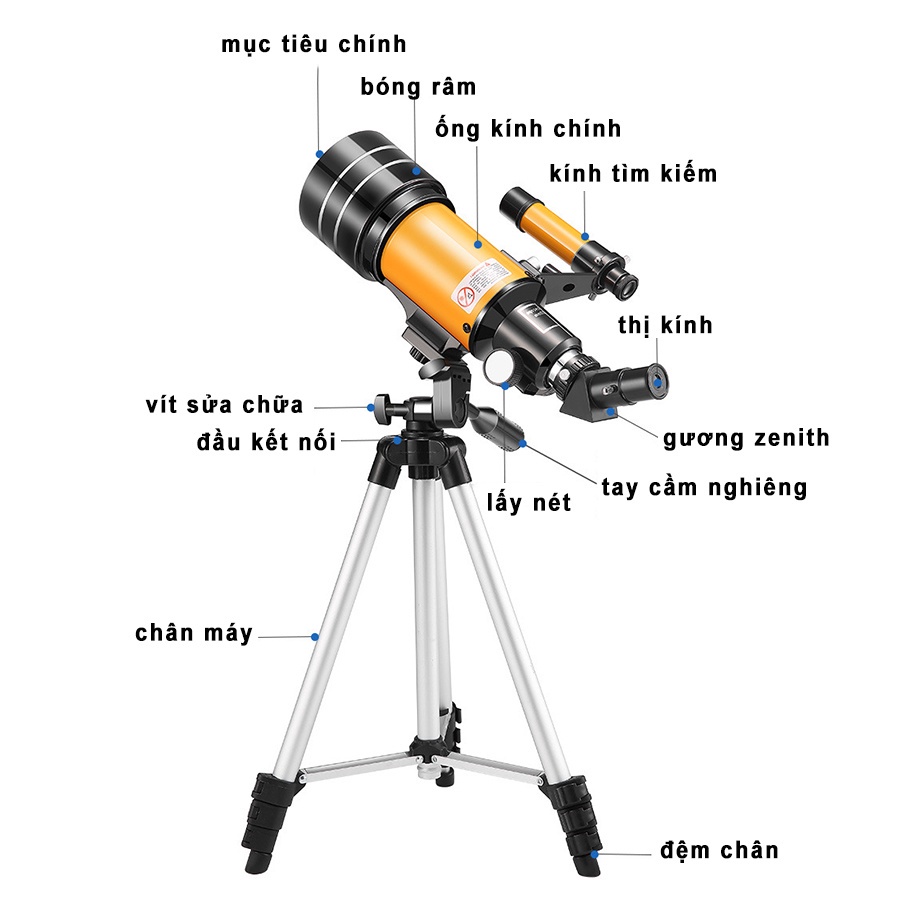 Kính thiên văn viễn vọng ngắm trăng sao rõ nét, du lịch, dã ngoại giá rẻ mini - Kính khúc xạ cho bé ngắm bầu trời