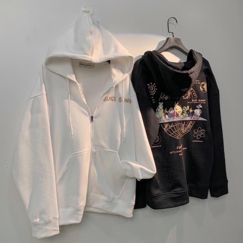 [Có Video Thật + Ảnh Thật] Áo Khoác Nỉ Dày Dặn 2 Màu In Hình Thỏ Bunny Bug Mã 577 - Daisy Clothings | BigBuy360 - bigbuy360.vn