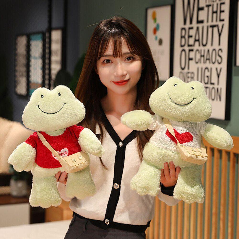 REBUY1 Chú Ếch Nhồi Bông Mềm Mại Đáng Yêu Trang Trí Túi Đeo Chéo