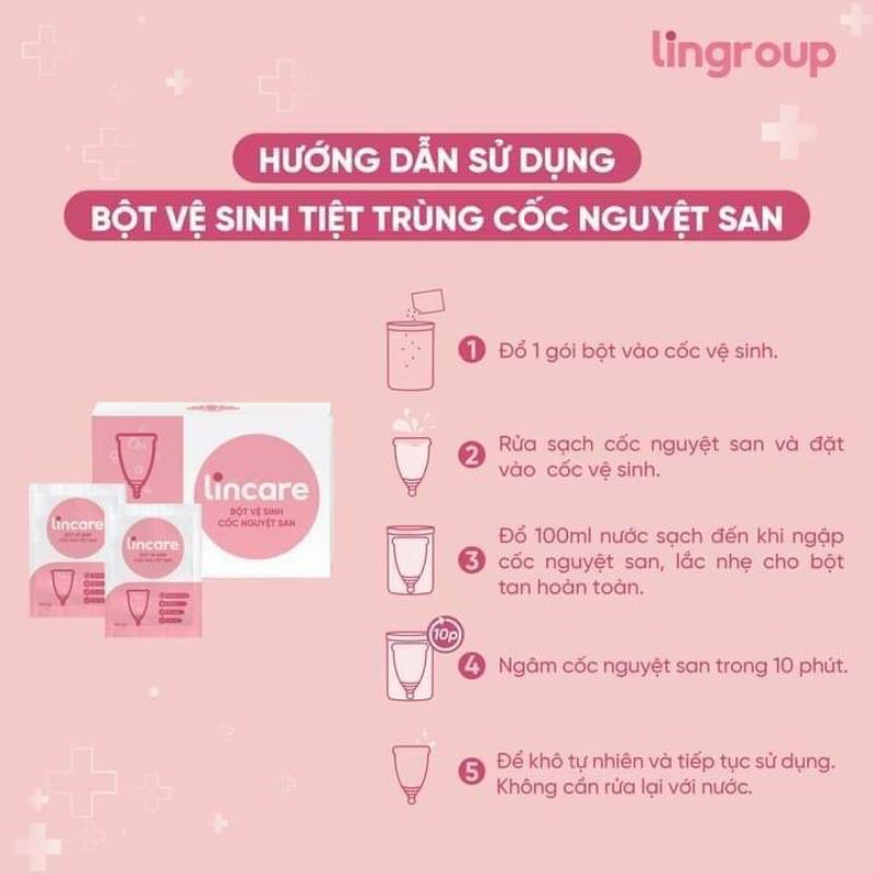 Bột vệ sinh, tiệt trùng cốc nguyệt san