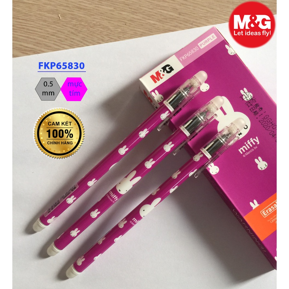 Bút bi tẩy mực tím đậm FKP 65830/182a7, màu mực đậm, nhanh khô, sáng màu và xóa sạch sẽ hàng chính hãng M&G