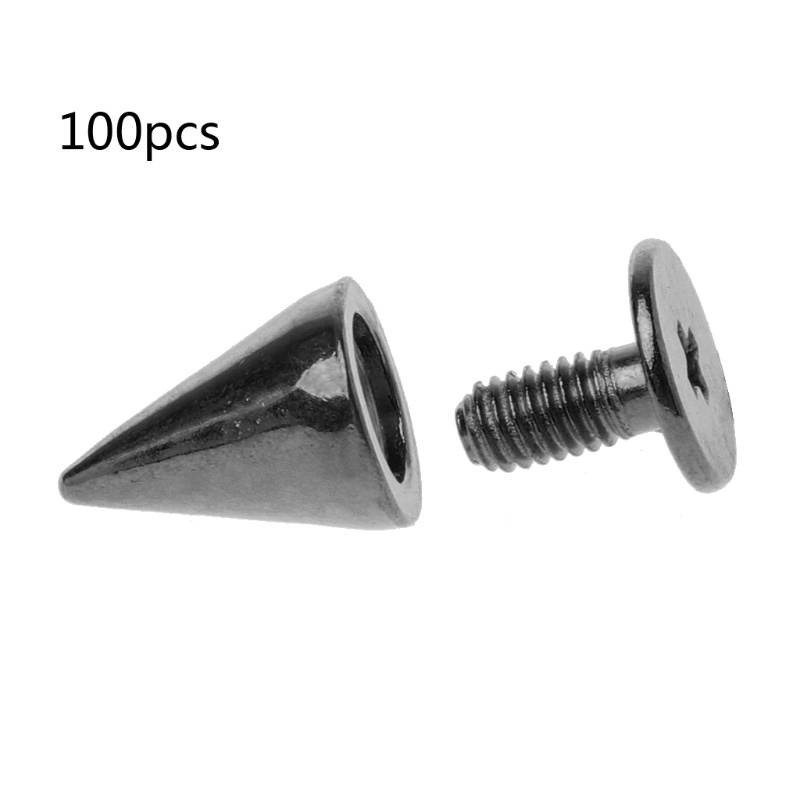 Set 100 Đinh Tán Kim Loại 10MM Hình Nón Dùng Để Làm Đồ Da Thủ Công