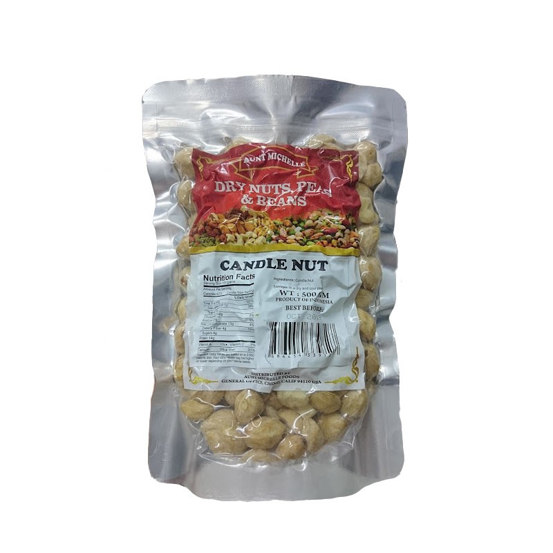Quả thầu dầu Candlenut (Buah Keras) - Hạt Candle Nut 500g
