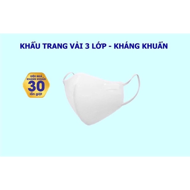 Khẩu trang vải 3 lớp kháng khuẩn