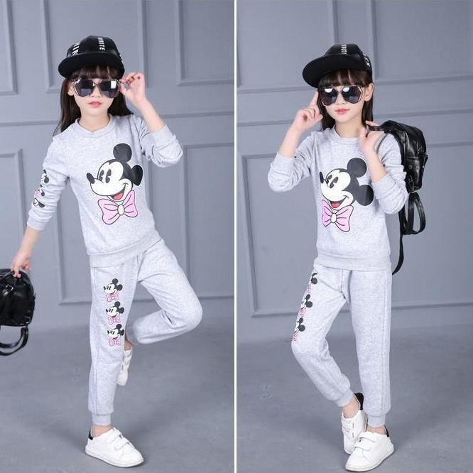 Bộ quần áo thu đông &quot;Chuột Mickey&quot;  14-45kg (5-14 tuổi). Chất liệu nỉ, ấp áp. Hàng may kỹ.