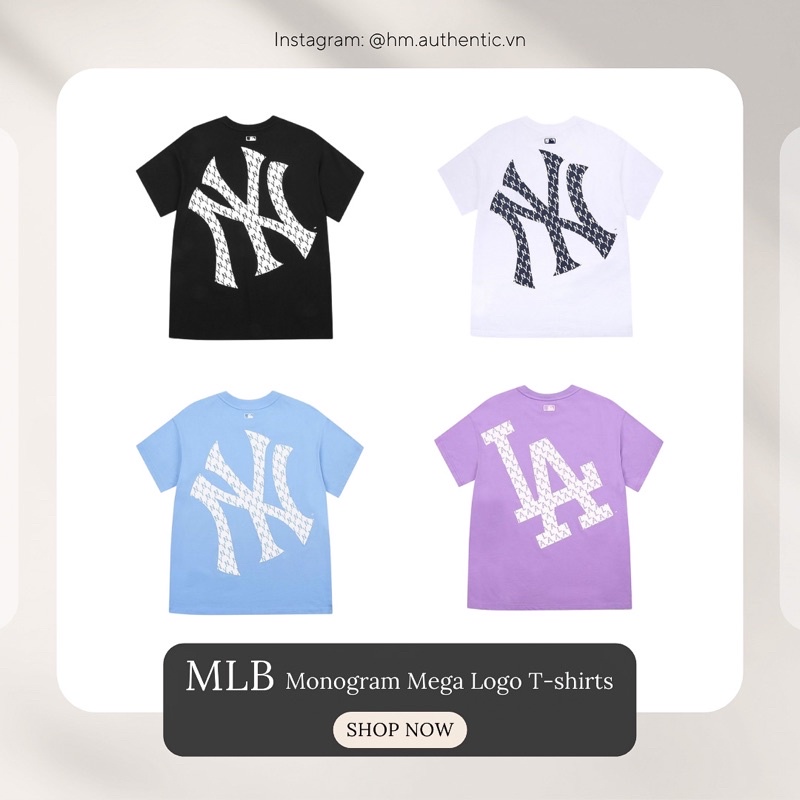 Áo Thun MLB Monogram Mega Logo Over-fit New York Yankees