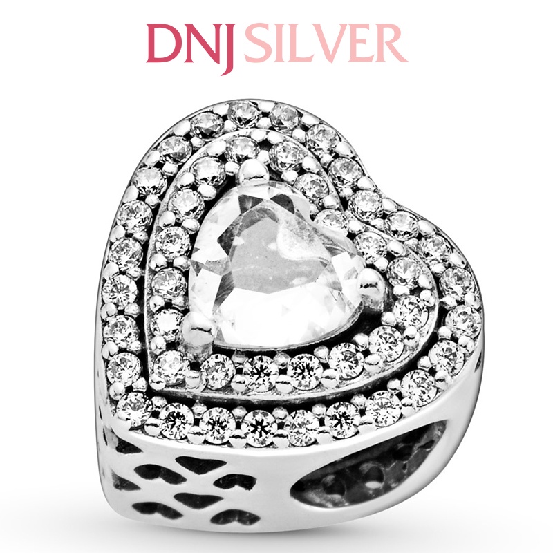[Hàng cao cấp] Charm bạc 925 cao cấp, hàng chuẩn bạc - Charm Sparkling Levelled Hearts thích hợp để mix vòng tay charm