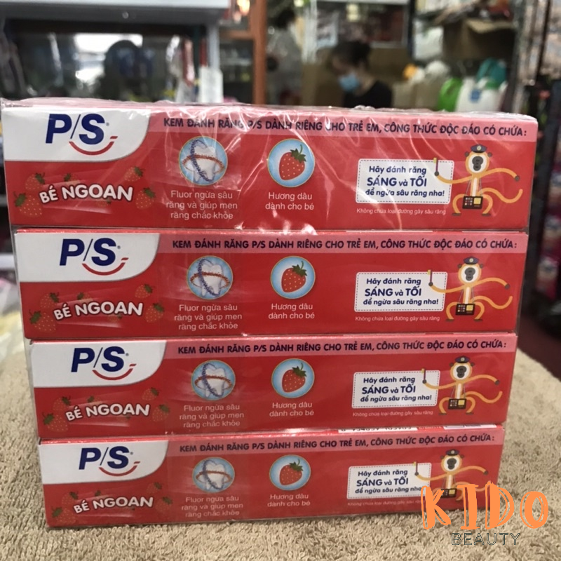 Kem Đánh Răng Cho Bé Trên 2 Tuổi P/S Bé Ngoan Hương Dâu Thơm Mát 35g | KĐR trẻ em PS