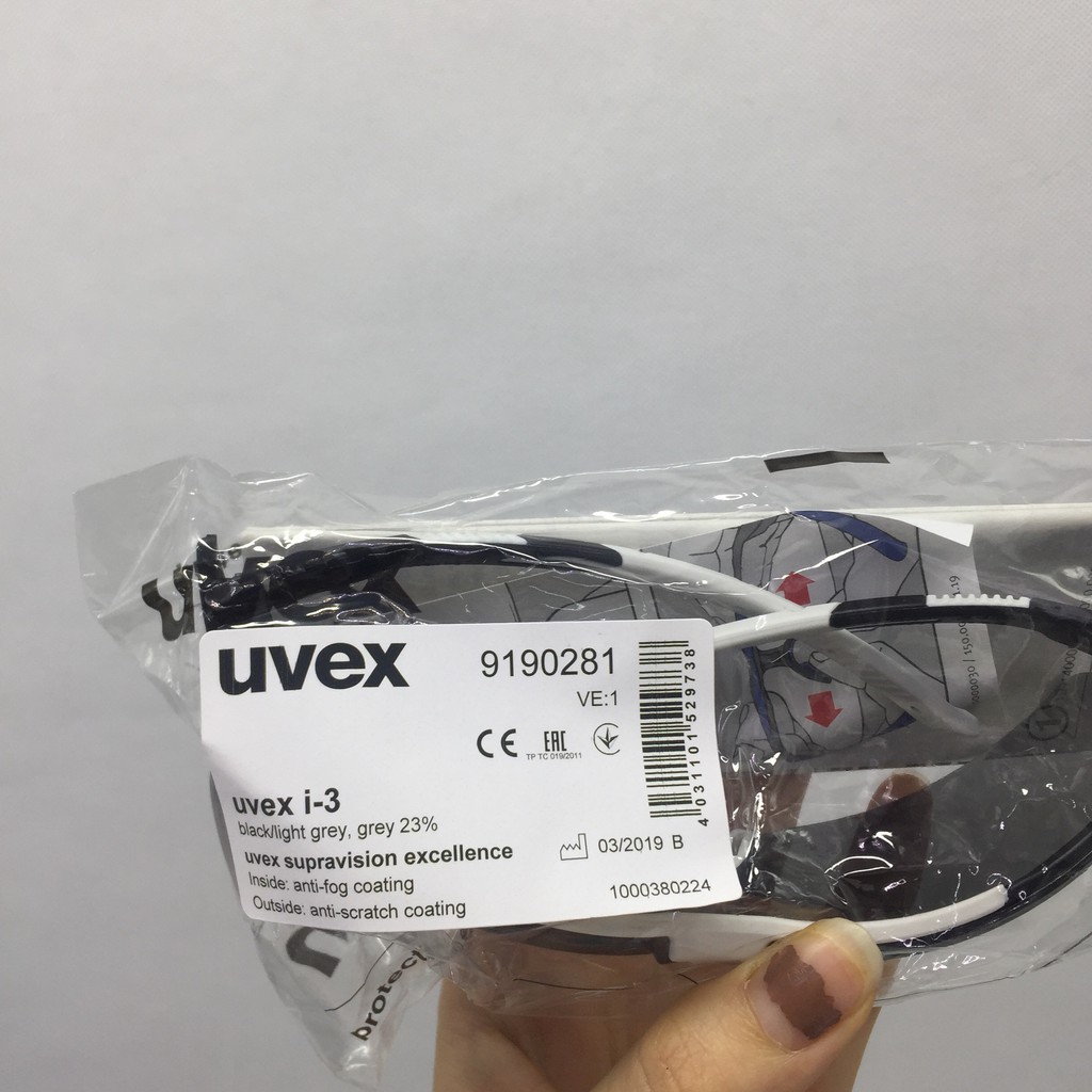 Kính bảo hộ UVEX I-3 9190281 kính chống bụi, chống hơi nước trầy xước vượt trội, ngăn chặn tia UV, mắt kính đi xe