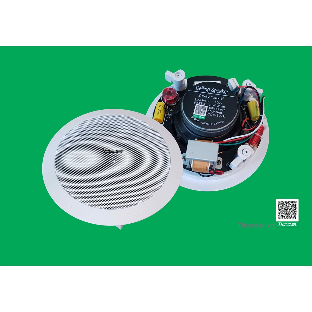 LOA ÂM TRẦN 30W - Hệ thống âm thanh công cộng (Public Address System) Dùng trong nhà ,showroom, cafe ,phòng họp - 01 cái