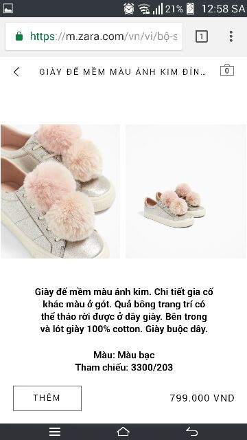 Giày Zara kids 👟 Metallic Sneakers bé gái