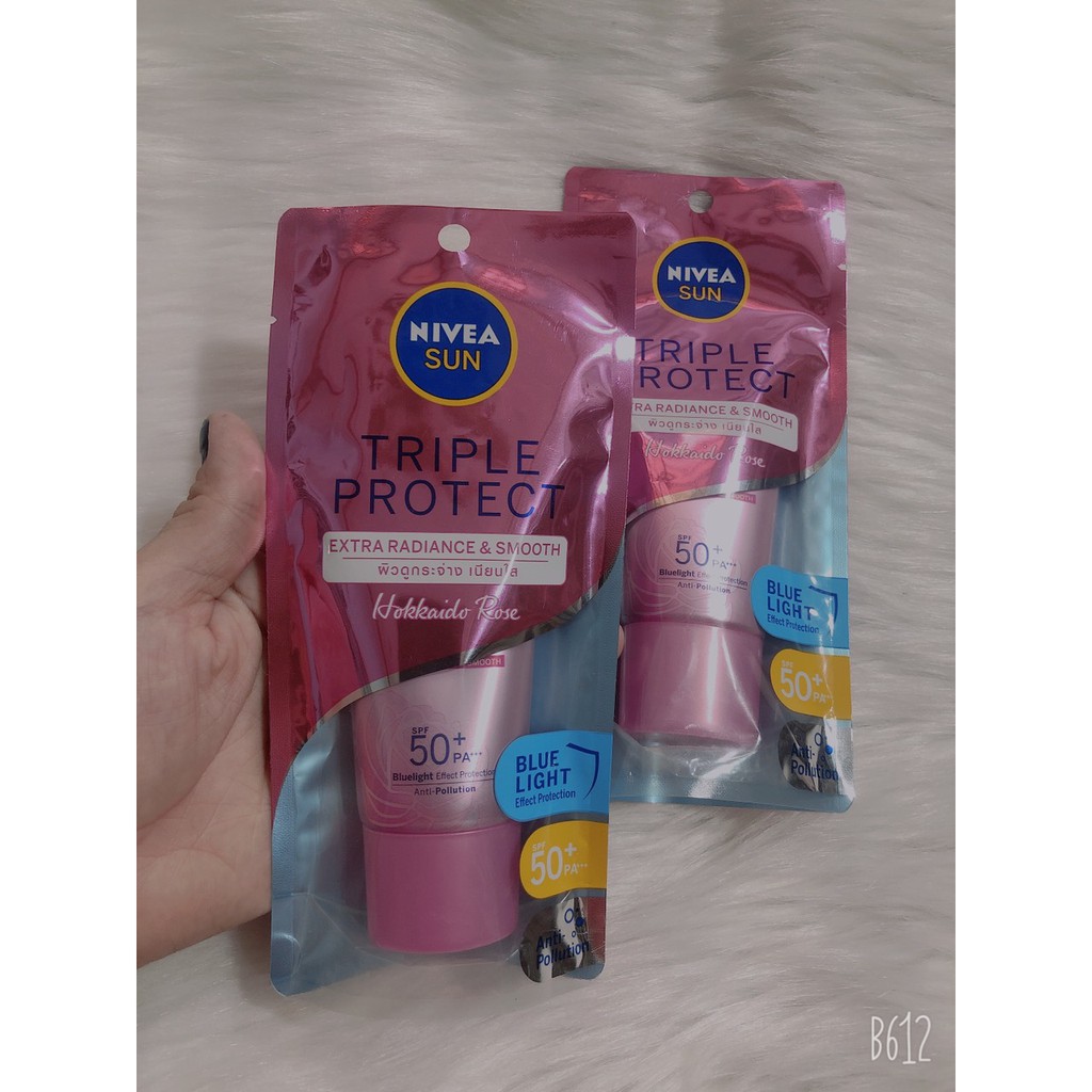 Kem Chống Nắng Nivea Triple Protect Extra Radiance &amp; Smooth SPF50+ PA+++ 40ml