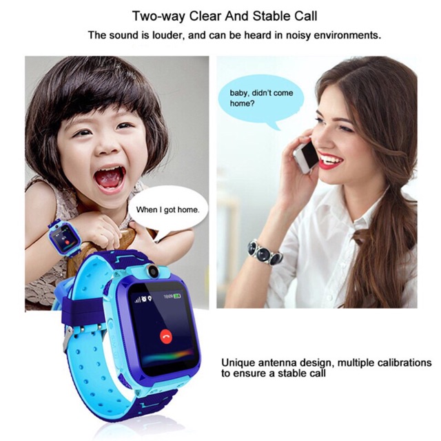 Đồng Hồ Thông Minh Định Vị Trẻ Em KIDS Chống Nước Nhẹ Có Tiếng Việt