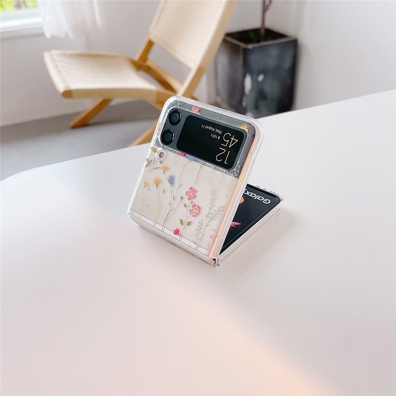 Ốp Điện Thoại Trong Suốt Chống Sốc Họa Tiết Hoa Dễ Thương Cho Samsung Galaxy Z Flip 4 Z Flip 3 5G Z Flip 4 Zflip3 Z Flip 3