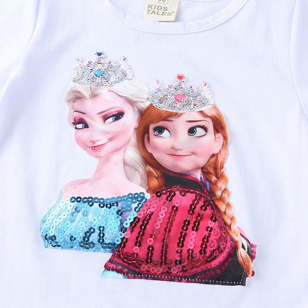 Áo Thun In Hình Công Chúa Băng Giá Cho Bé Gái Từ 1-8 Tuổi