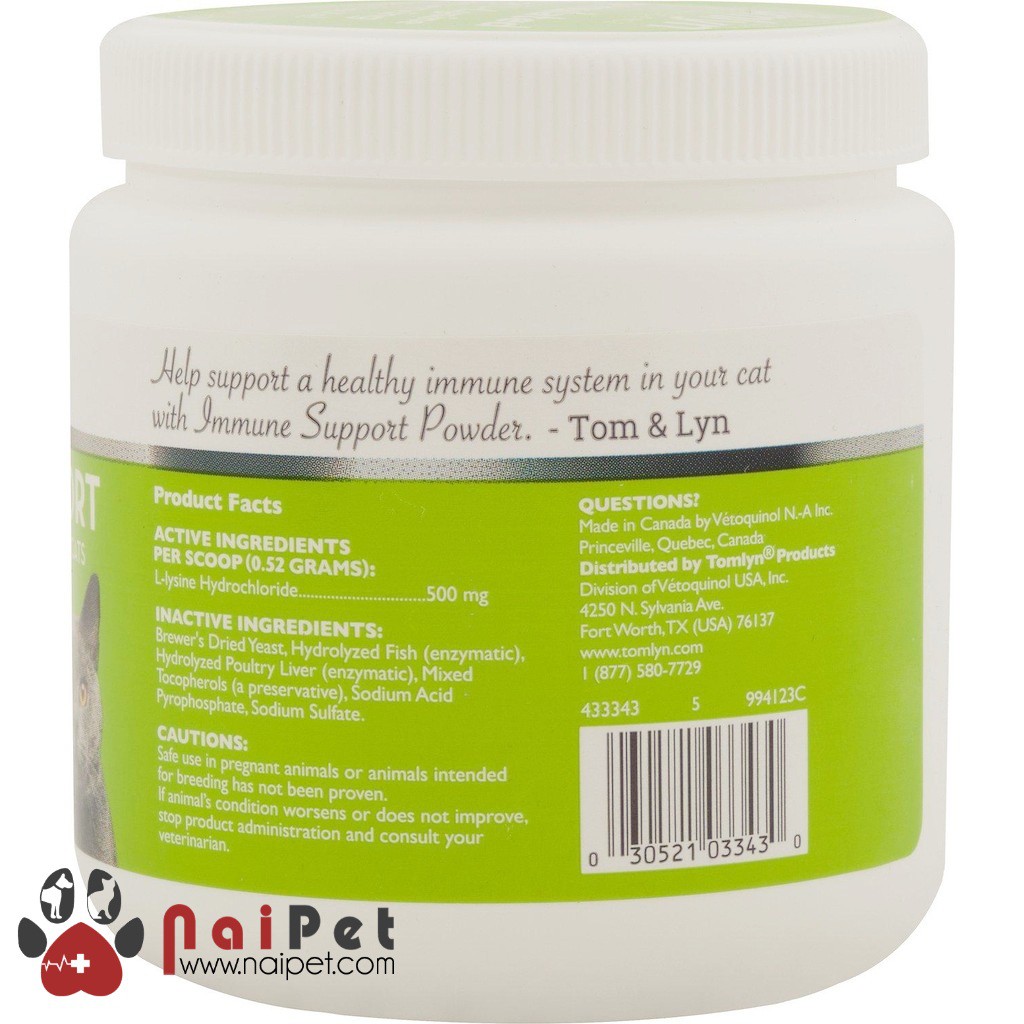 Bột Bổ Sung Hỗ Trợ Tăng Cường Hệ Miễn Dịch Cho Mèo Của Mỹ Tomlyn Immune Support Lọ 100g