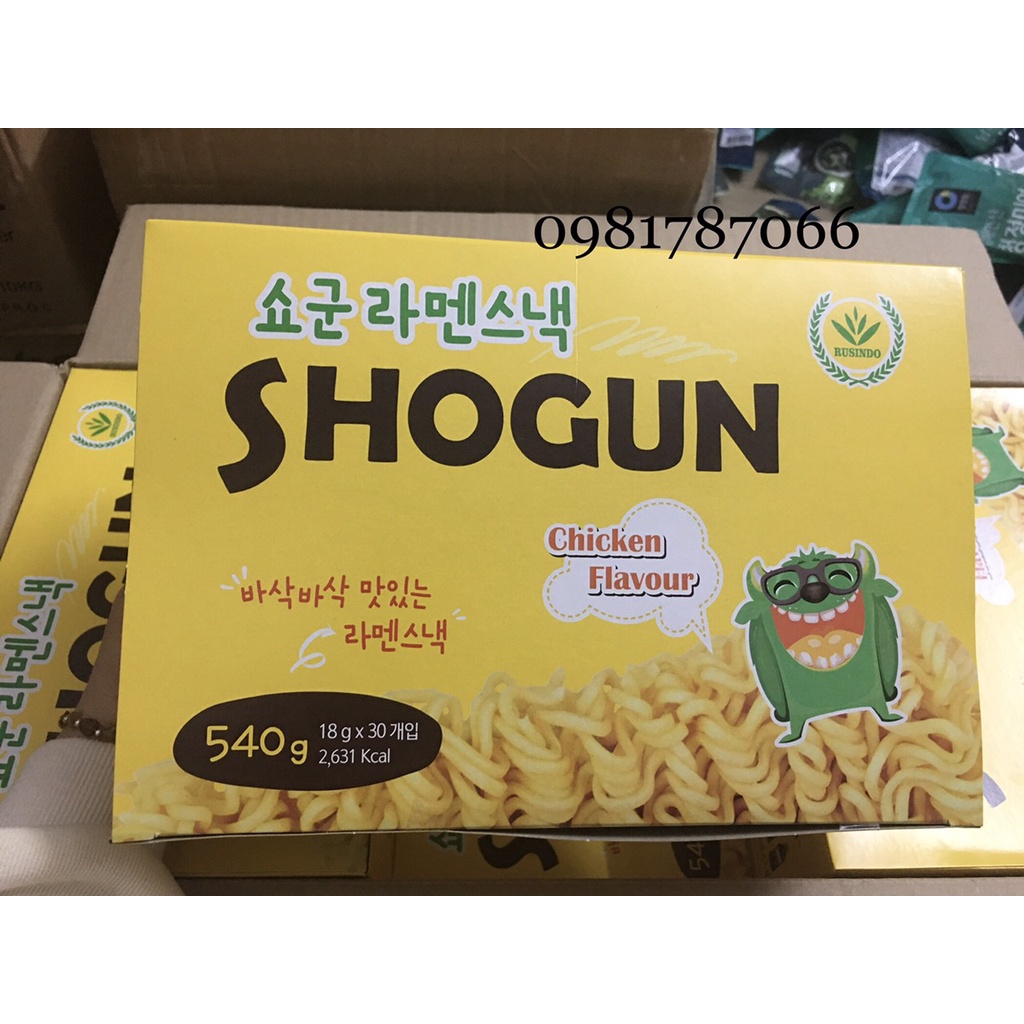 Mì Shogun Vị Gà Nướng/ Mì Tôm Ăn Liền Trẻ Em Hộp 30 Gói