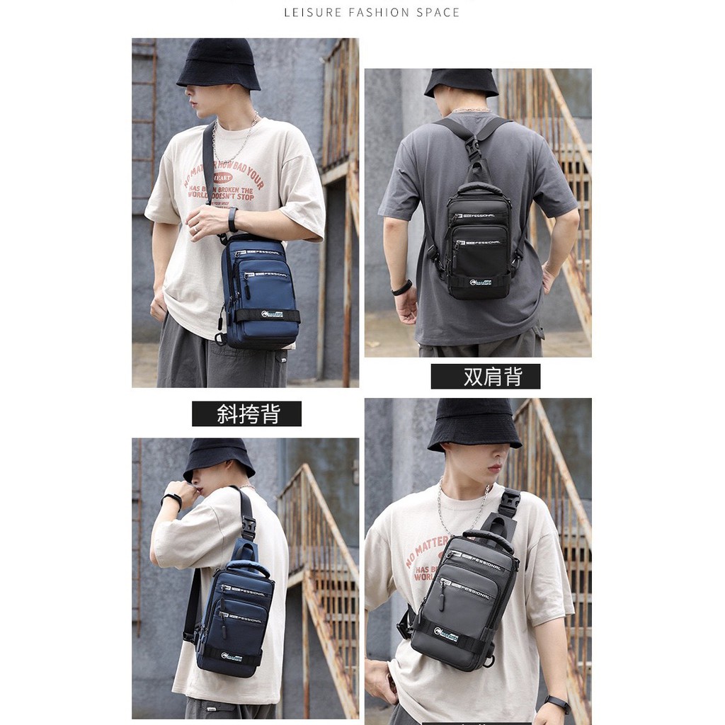 Túi Đeo chéo đa năng (Balo,đeo chéo) Cao Cấp Chống Nước TIFU179 size 30x18cm đựng máy tính bảng ảnh thật