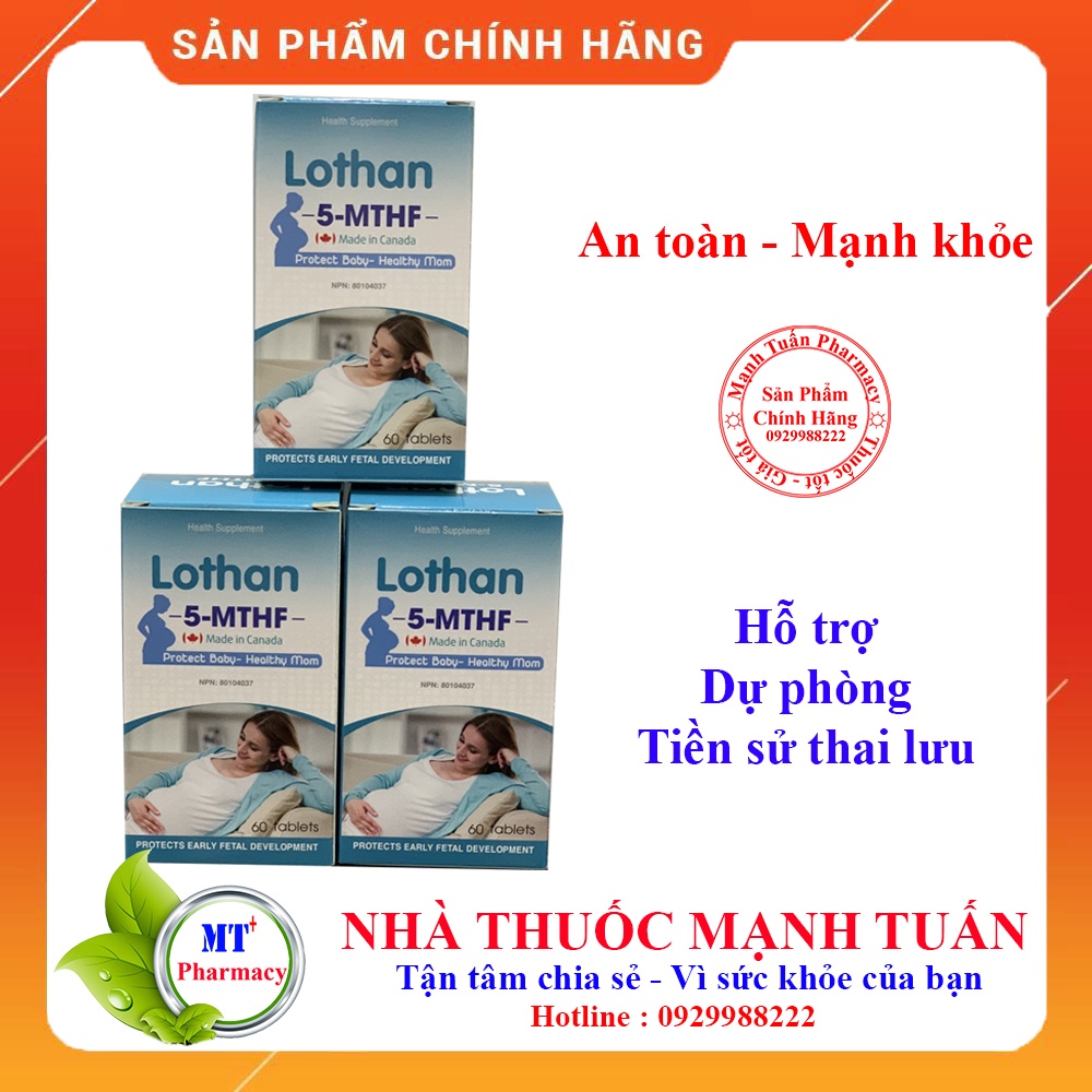 5-MTHF - Ngăn ngừa sảy thai và thai lưu , hỗ trợ thai nhi khỏe mạnh  - Hộp 60 viên